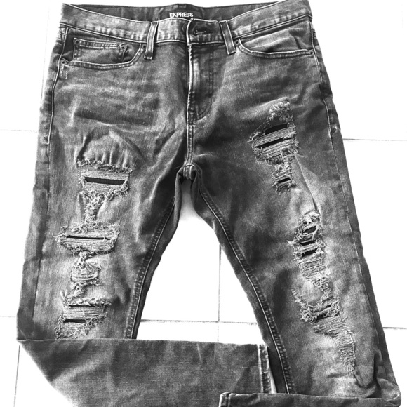 destroyed stretch jeans